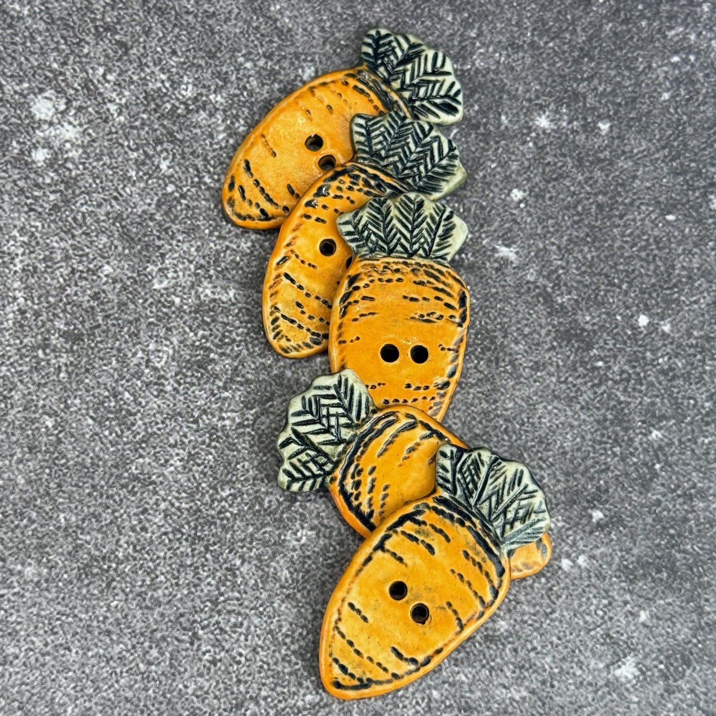 Orange Carrot Ceramic Button