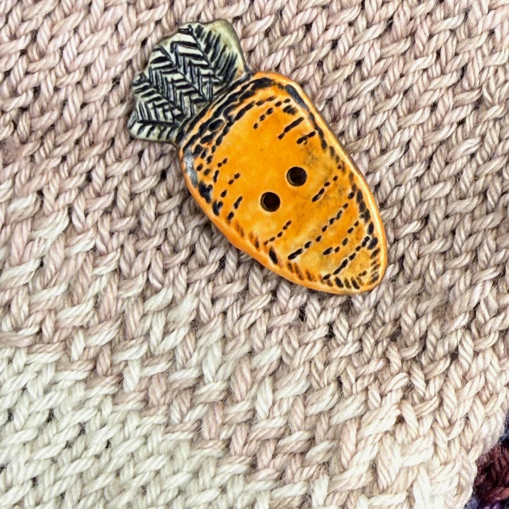 Orange Carrot Ceramic Button