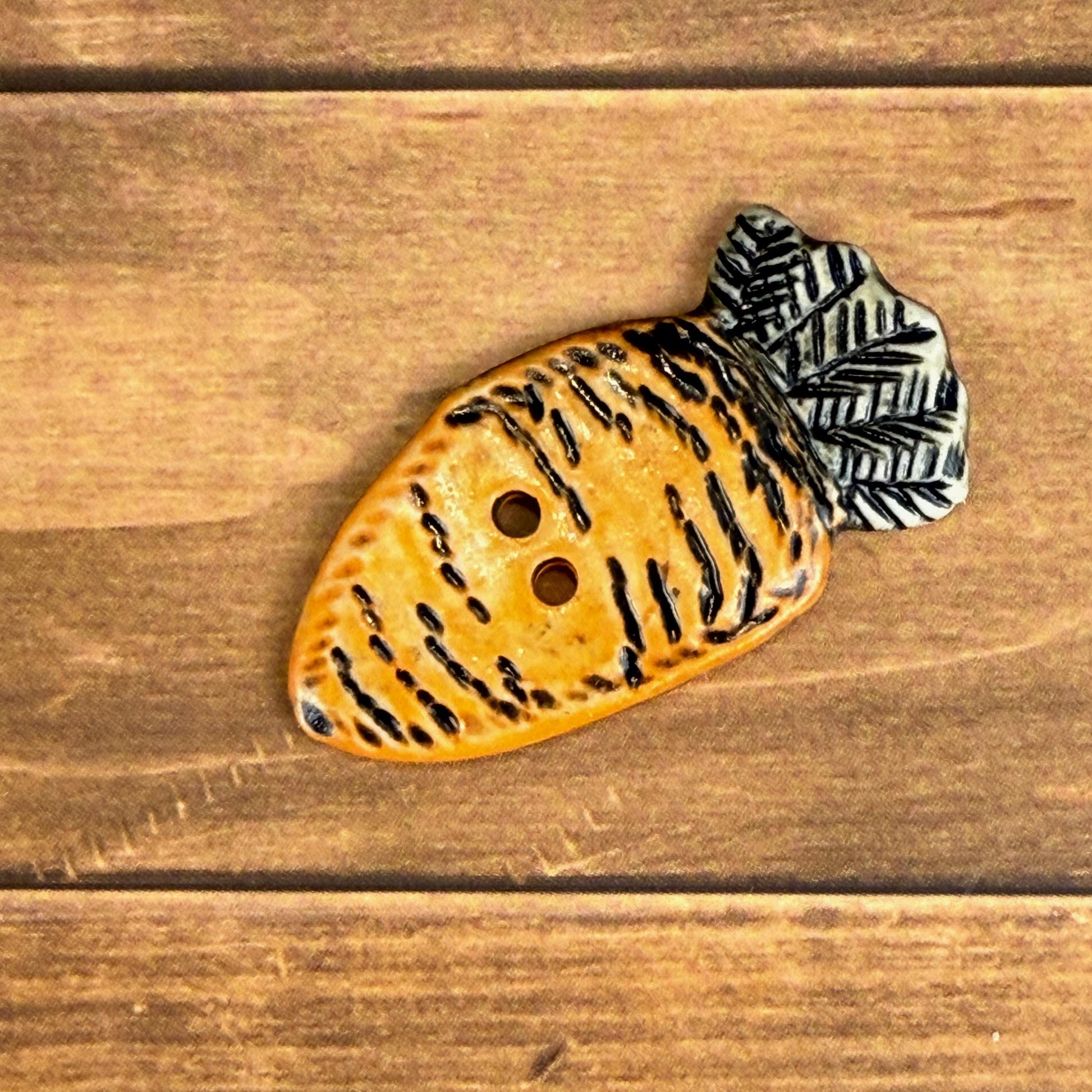 Orange Carrot Ceramic Button