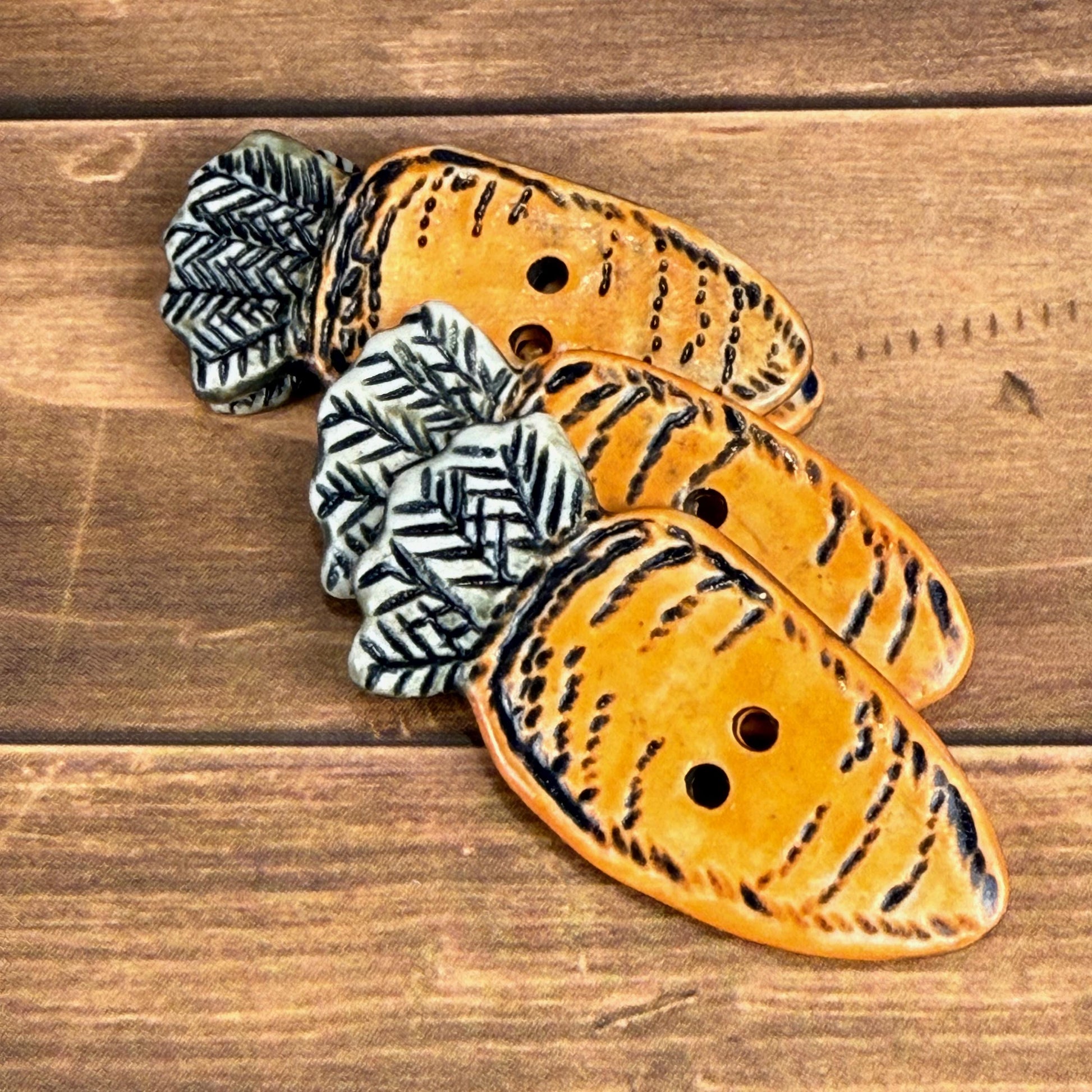 Orange Carrot Ceramic Button