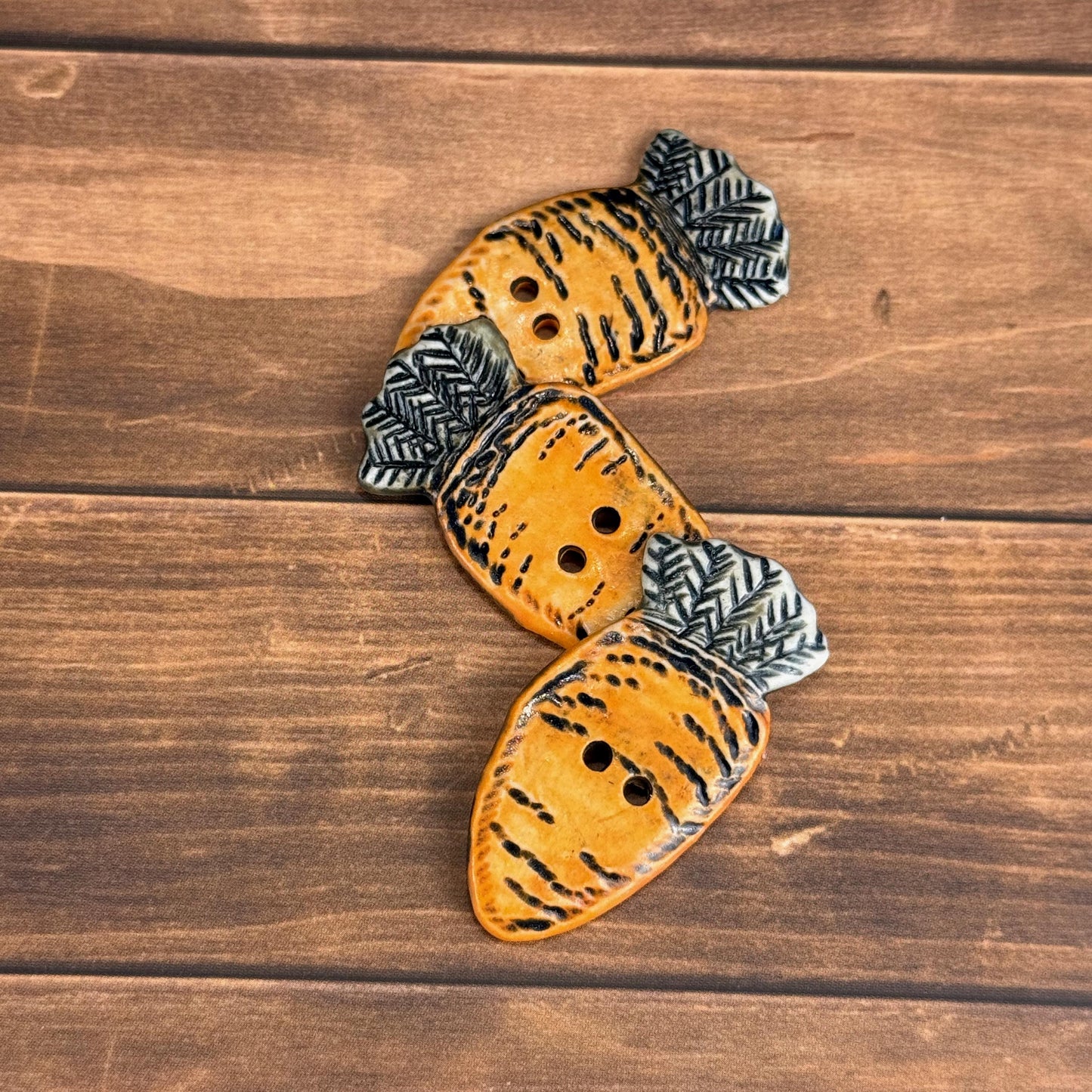 Orange Carrot Ceramic Button