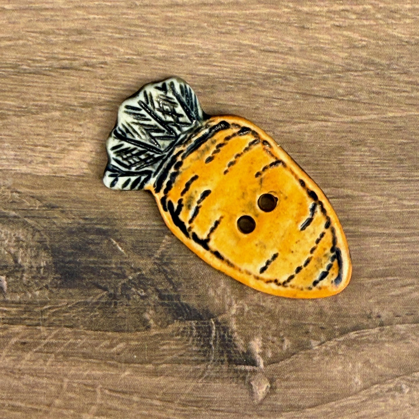Orange Carrot Ceramic Button