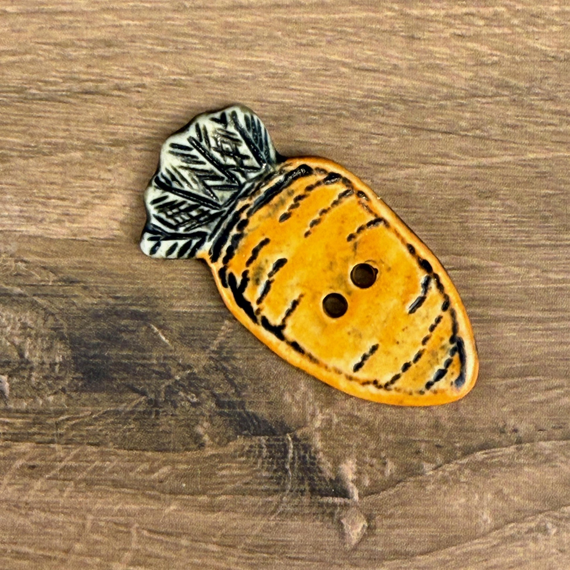 Orange Carrot Ceramic Button