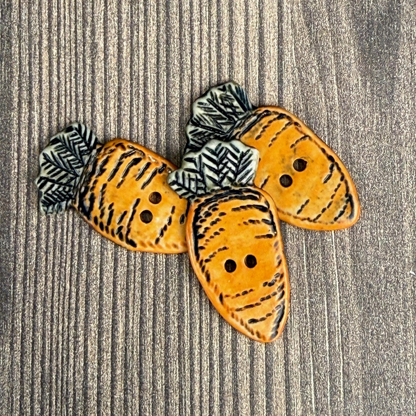 Orange Carrot Ceramic Button