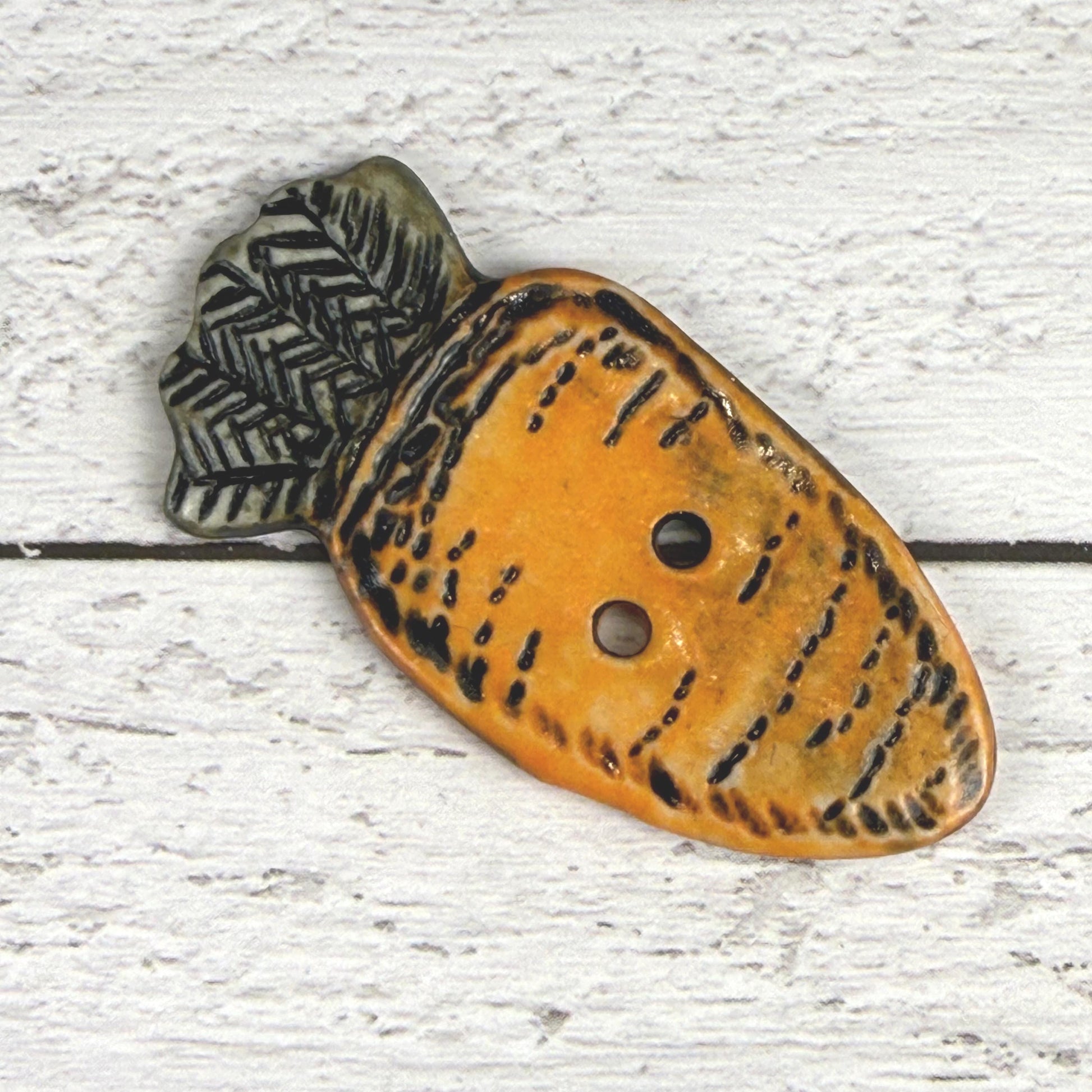 Orange Carrot Ceramic Button
