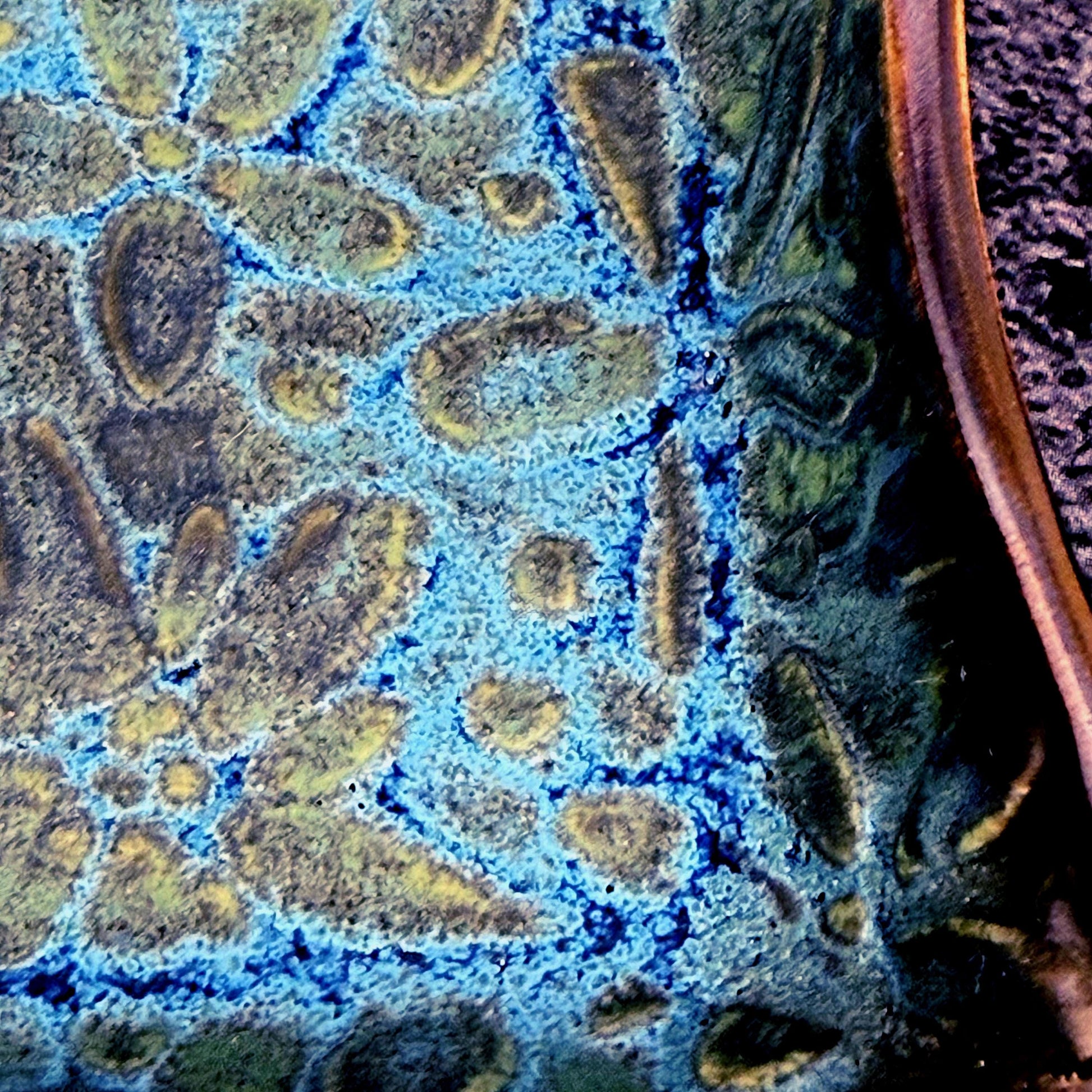 Trinket Dish with Blue Floral Pattern and Gold Edges