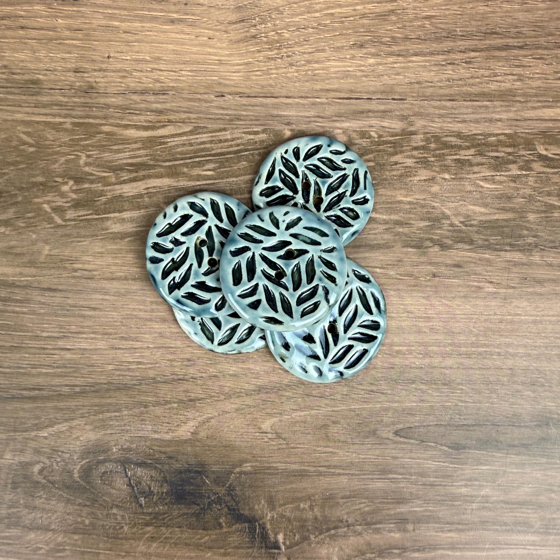 Light Sage with Dark Sage Leaf Pattern
