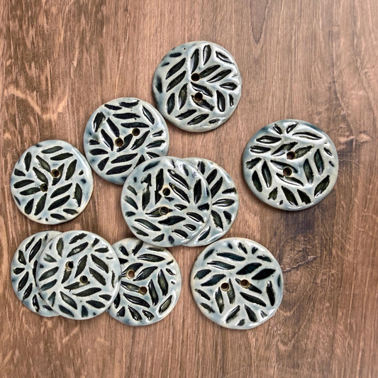 Medium Light Sage with Dark Sage Leaf Pattern