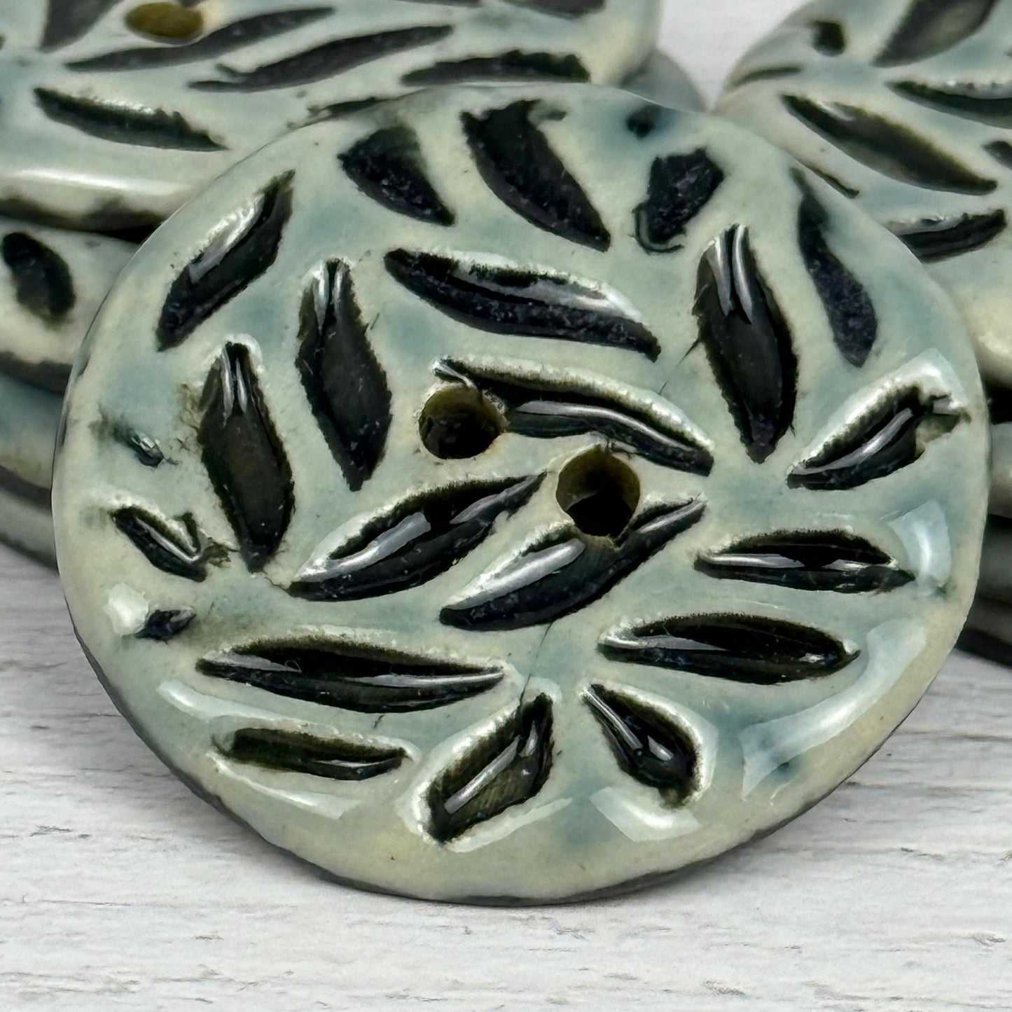 Light Sage with Dark Sage Leaf Pattern