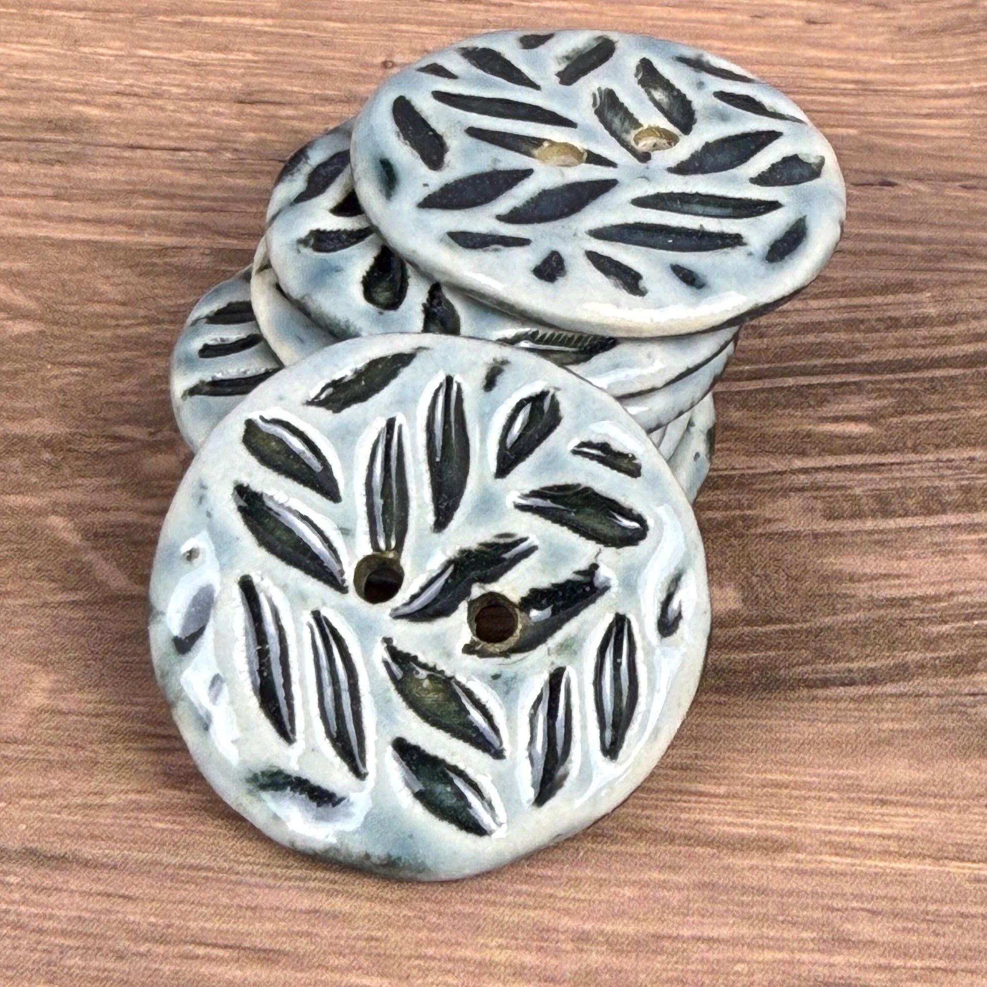 Medium Light Sage with Dark Sage Leaf Pattern