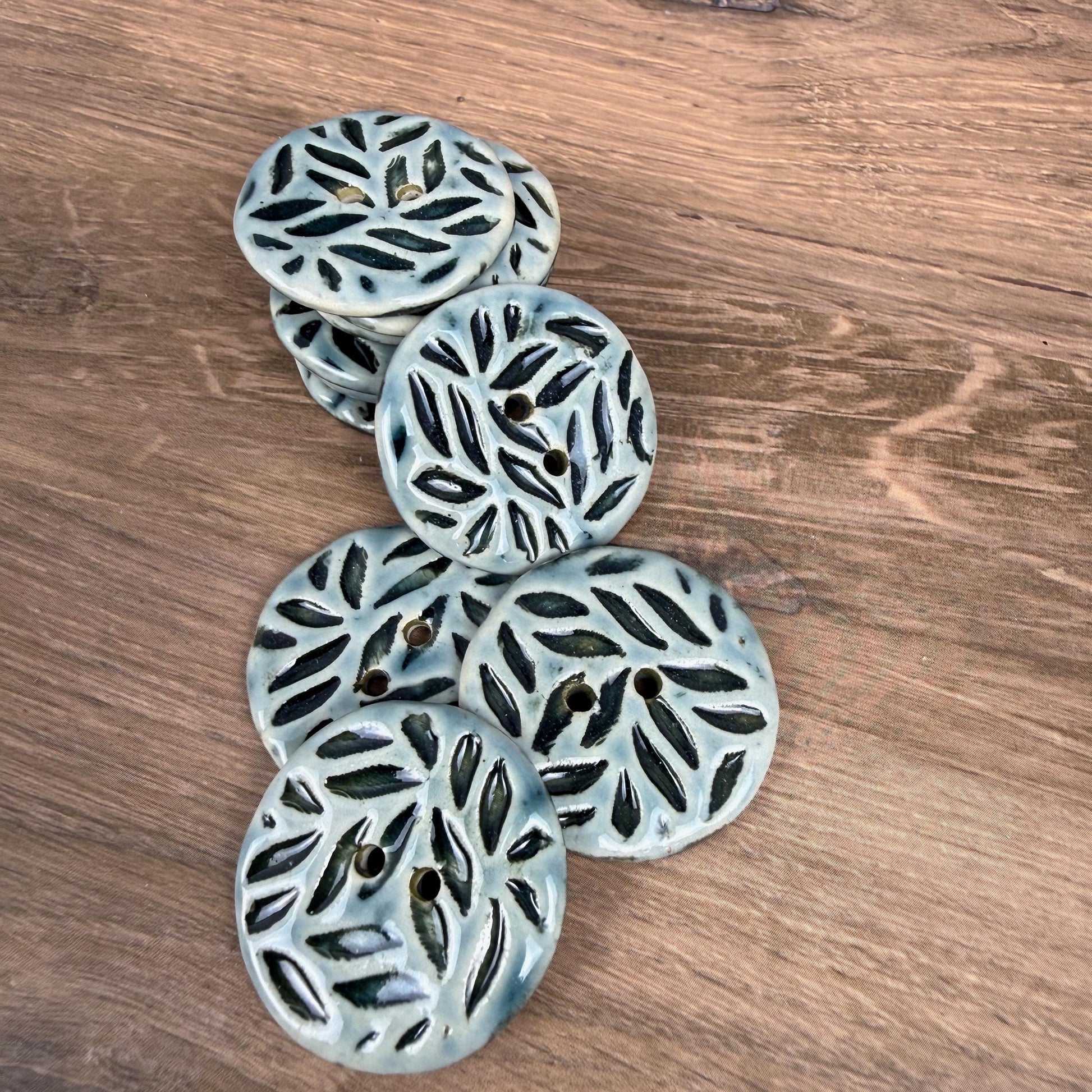 Medium Light Sage with Dark Sage Leaf Pattern