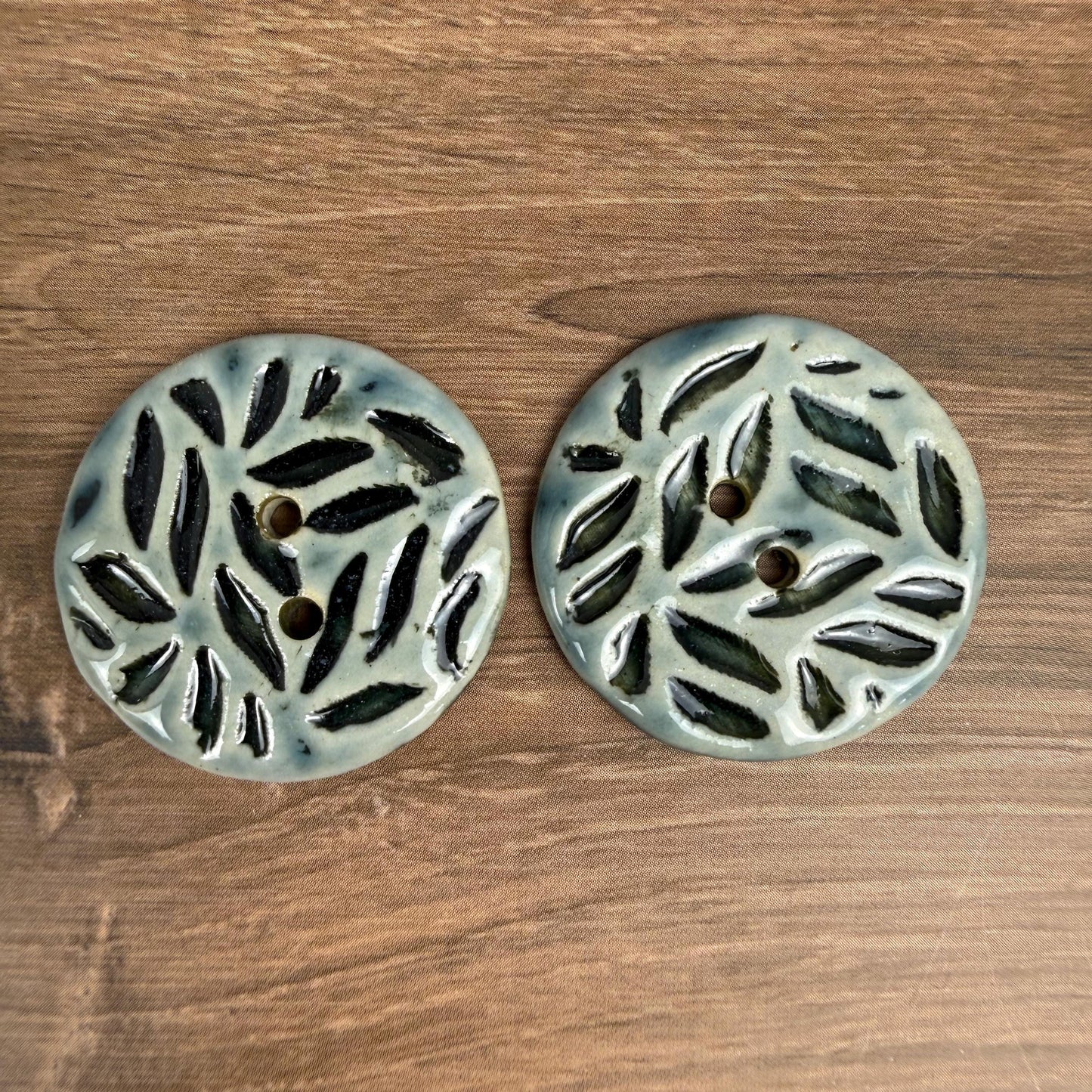 Medium Light Sage with Dark Sage Leaf Pattern