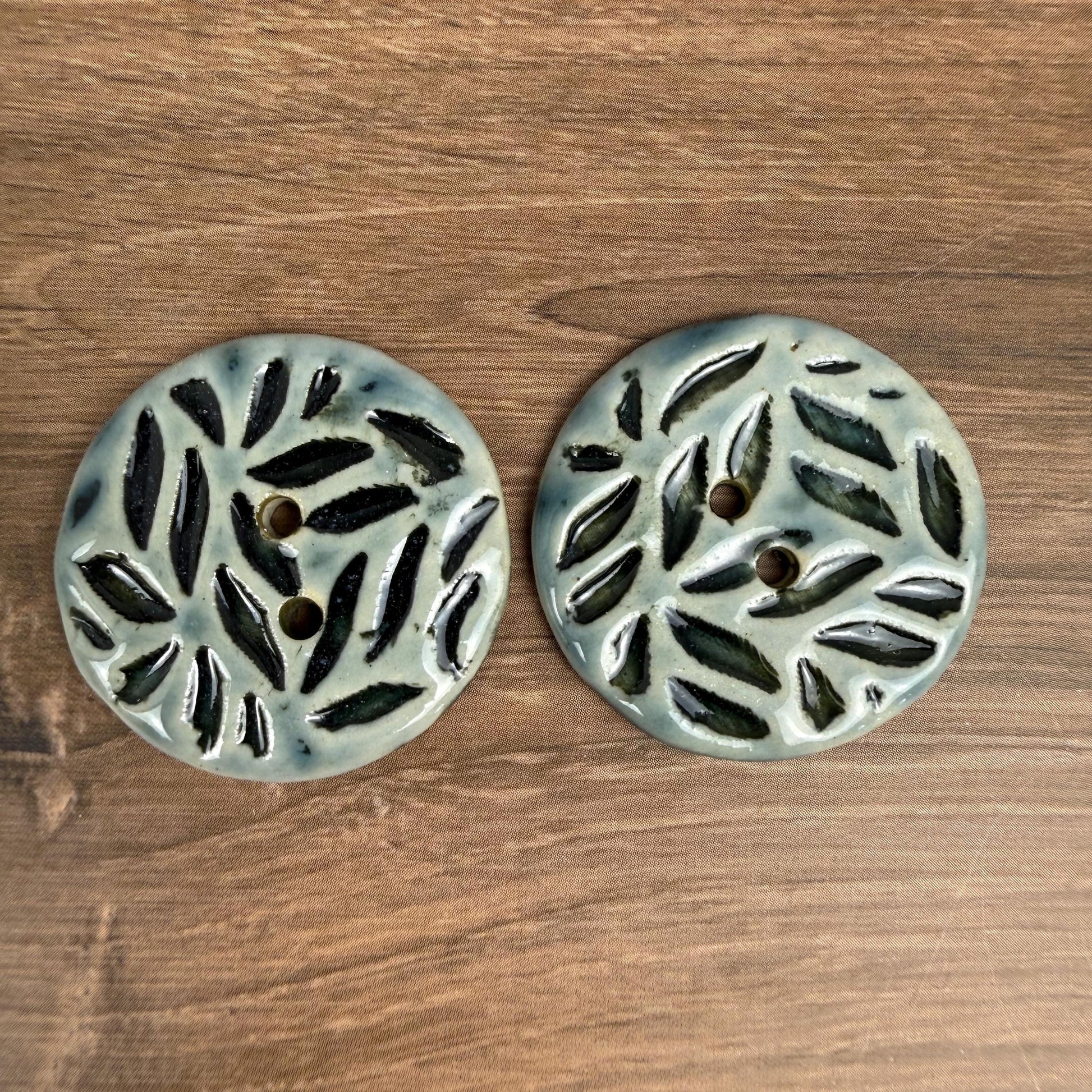 Medium Light Sage with Dark Sage Leaf Pattern
