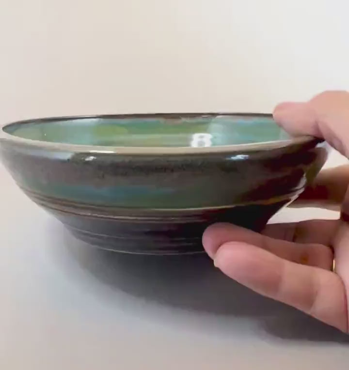 Green and Blue Shallow Bowl